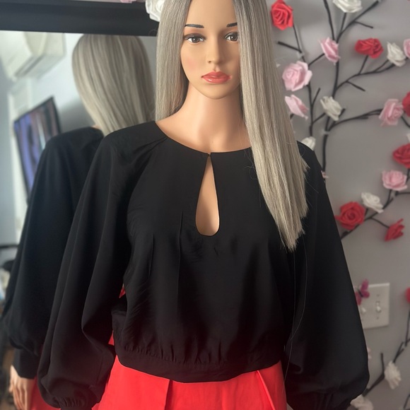 Banana Republic Tops - Banana Republic Black Keyhole Blouse